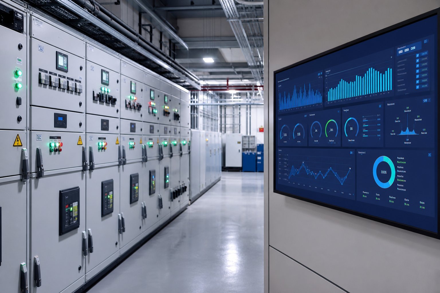 Electrical room connected to a live energy board